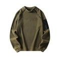 thumbnail image 1 of EOYWHK Mens Fleece Sweatshirts Vintage Scrub Top Loose Fit Knit Shirt Crewneck Pullovers for Warm Winter, 1 of 7