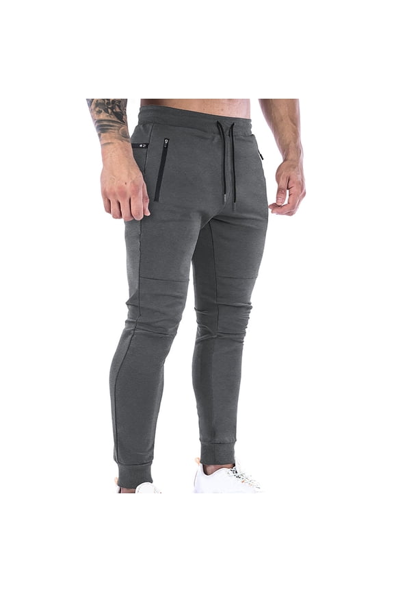 Mens Golf Pants Men Solid Color Pockets Zipper Pull Rope Fashion Casual Comfort Pants