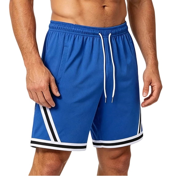 EOYWHK Mens Gym Shorts with Pockets Quick Dry Breathable Relaxed Fit Workout Shorts for Men Soft Lightweight Breathable for Workout Training Blue, Size XXXXL