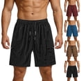 thumbnail image 1 of EOYWHK Mens Gym Shorts Quick Dry Cargo Shorts with Multi-Pockets Relaxed Fit Workout Shorts for Men Soft Lightweight Breathable Active Shorts for Black, Size L, 1 of 9
