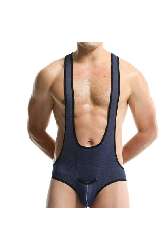 Mens Jumpsuits Bodycon Jockstrap Breathable Wrestling Singlet U-Back Thong Sleeveless G-string Underwear Leotard Underpants