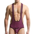 thumbnail image 1 of EOYWHK Mens Jumpsuits Bodycon Jockstrap Breathable Wrestling Singlet U-Back Thong Sleeveless G-string Underwear Leotard Underpants, 1 of 9