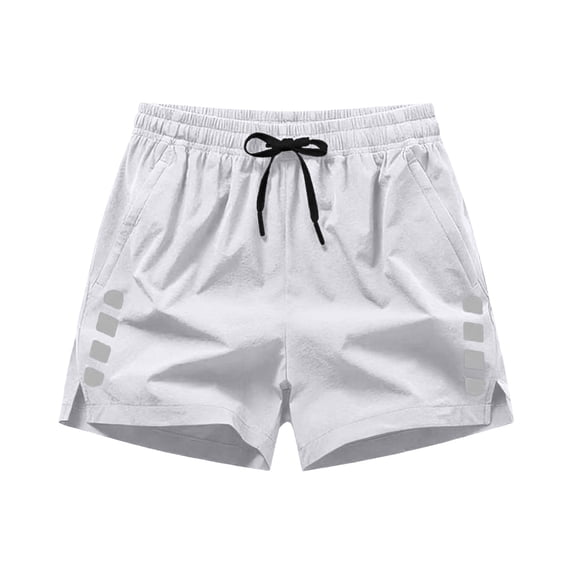 EOYWHK Mens Shorts Quick Dry Relaxed Fit Mens Elastic Waist Shorts Soft Lightweight Breathable Lightweight Shorts for Men White, Size L