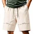 thumbnail image 1 of EOYWHK Mens Shorts Quick Dry with Pockets Elastic Waist Drawstring Sports Shorts for Men Soft Lightweight Breathable Casual Activewear Khaki, Size S, 1 of 8