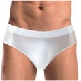 thumbnail image 1 of EOYWHK Mens Silk Brief Super Soft Cotton Underwear Mid Rise Solid Color Seamless Briefs with Pouch Clearance, 1 of 2