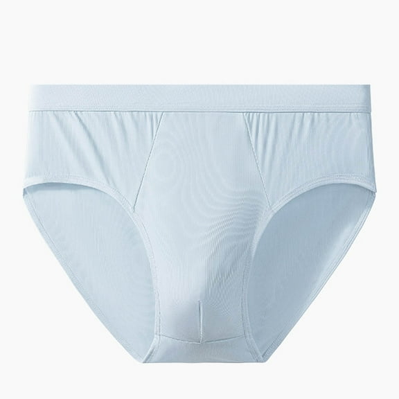 EOYWHK Mens Silk Underwear Cooling Comfort Briefs Solid Color Stretch Loose Seamless Brief with Elastic Waist,L-3XL