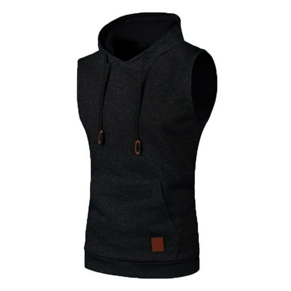 EOYWHK Mens Tank Top Undershirt Soft Knit Shirt New Vests Quick Drying Workout Tees Slim Fit Hooded Sweater with Front Pockets ,S-3XL