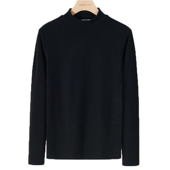 EOYWHK Mens Thermal Undershirts Casual Solid Color Long Sleeve Round Neck Loose Fit Loungewear Sleepwear Shirts