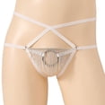 thumbnail image 1 of EOYWHK Mens V-Strings Thongs Cross Straps Tie Low Rise Underwear with Pouch, 1 of 6