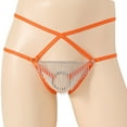 thumbnail image 1 of EOYWHK Mens V-Strings Thongs Cross Straps Tie Low Rise Underwear with Pouch, 1 of 6