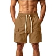 thumbnail image 1 of EOYWHK Mens Work Shorts with Pockets Elastic Waist Stretchy Work Shorts for Men Soft Lightweight Breathable for Casual Lounge Home Coffee, Size M, 1 of 7