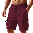 thumbnail image 1 of EOYWHK Mens Work Shorts with Pockets Outdoor Work Shorts for Men Soft Lightweight Breathable Comfort Shorts for Men Wine, Size L, 1 of 6
