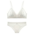 thumbnail image 1 of EOYWHK Minimizer Bras for Women Temperament Comfort Lace Strapless Thin Underwear With Underwear Set, 1 of 2