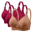 thumbnail image 1 of EOYWHK Nursing Bras3PCWoman's Printing Gathered Together Large Size Daily Bra Underwear No Rims, 1 of 8