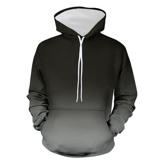 EOYWHK Off The Shoulder Sweater Men's Gradient Hoodie Non Positioning Printed Pullover Casual Long Sleeved Sweatshirt Winter Autumn