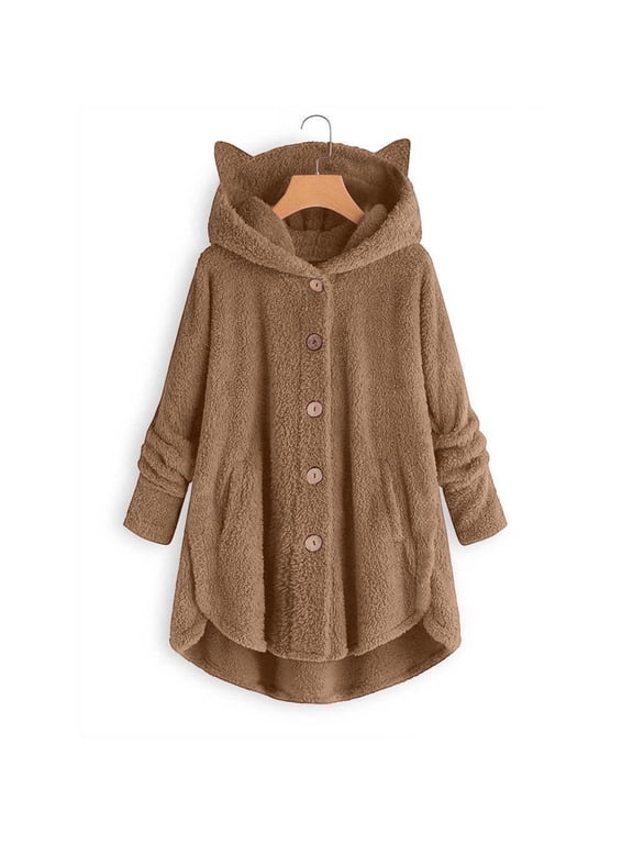 Pajama Tops for Women with Hood Long Sleeve Fuzzy Fleece Pullover Jacket Warm Coats for Sleepwear