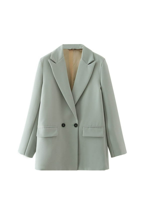 Plus Size Outerwear Women's Trendy 2024 Casual Spring Summer Color Long Sleeve Blazer Fall