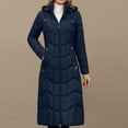 thumbnail image 1 of EOYWHK Puffer Coat Women Long Hooded Maxi Length Quilted Padded Puffer Jacket with Adjustable Waist for Winter Warm Full Up Parka Coats Blue L, 1 of 3