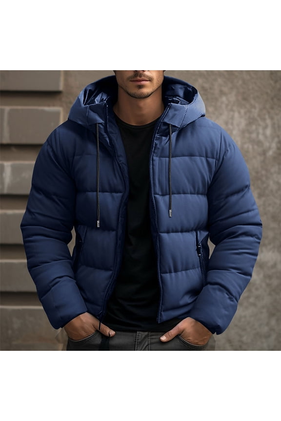 Puffer Jacket Men Heavyweight Warm Winter Coats Windproof Thermal Insulated Jackets Thick Down Outwear with Pockets