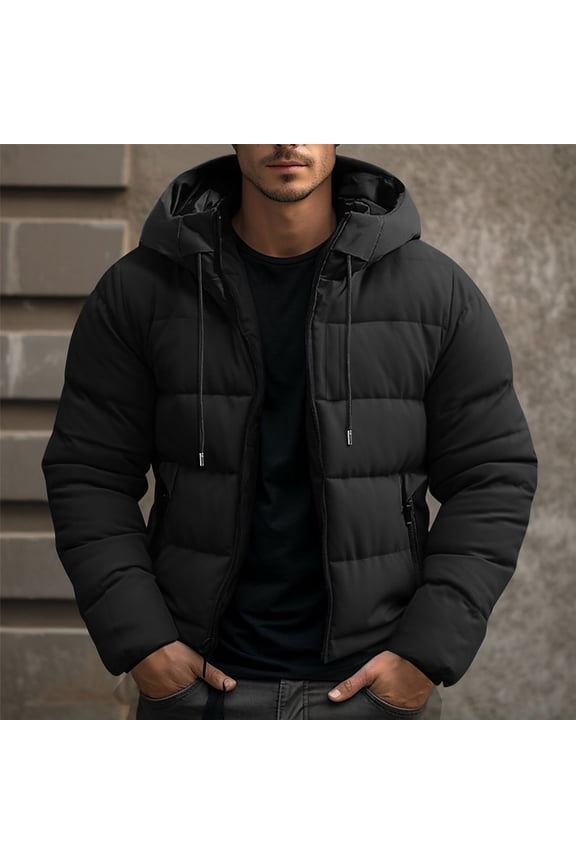 Puffer Jacket Men Heavyweight Warm Winter Coats Windproof Thermal Insulated Jackets Thick Down Outwear with Pockets