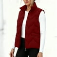 thumbnail image 1 of EOYWHK Puffer Vests for Women Quilted Jacket Sleeveless Full Zipper Stand Collar Cotton Down Outerwear, 1 of 9