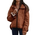 thumbnail image 1 of EOYWHK Quilted Jackets for Women Full Zipper Lightweight Padded Down Jacket Winter Outerwear with Pockets, 1 of 9
