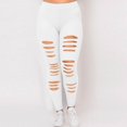 thumbnail image 1 of EOYWHK Ripped Leggings for Women High Elastic Waist Long Pant Distressed Classic Ripped Joggers Cutout Yoga Pants, 1 of 7