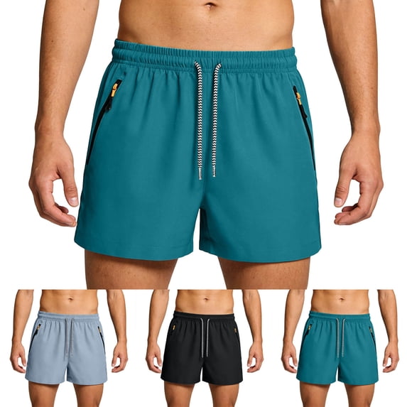 EOYWHK Running Shorts Men for Men Causal Quick Dry Casual Elastic Waist Quick Dry Shorts Soft Lightweight Breathable Casual Shorts for Men Black L
