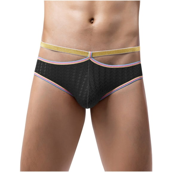 EOYWHK Silk Thong for Men Soft Breathable Underwear G-String Low Waist Clear Brief