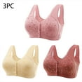 thumbnail image 1 of EOYWHK Sports Bras Women 3 Pack Women Sexy Front Buckle For Middle-Aged And Elderly Underwear Soft Cotton Oversized Tank Top Without Steel Ring Printed Bra, 1 of 9