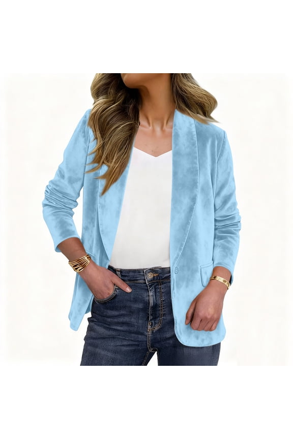 Suede Blazers for Women Vintage Cowgirl Jacket Long Sleeve Tailored Fit Business Casual Suit Jackets