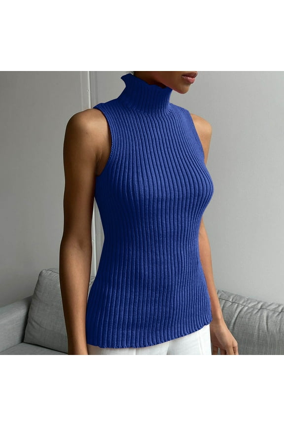 Summer Tops for Women Casual High Neck Shirt Sleeveless Tank Slim Fit Tunic Tees Solid Color Workout Tops for Yoga Jogging Running