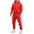 thumbnail image 1 of EOYWHK Sweat Suits Men 2 Piece Set Long Sleeve Hooded Sweatshirts and Elastic Drawstring Active Joggers with Pockets, 1 of 5