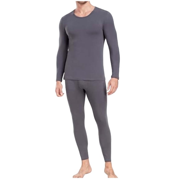 EOYWHK Thermal Underwear for Men White Thermals Long Sleeve Base Layer Casual Thermal Tops and Bottom