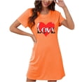 thumbnail image 1 of EOYWHK Valentines Day Shirt Casual Cute Printed Soft Tunic Nightdress Short Sleeve Slim Fit Sleepwear Pajama Tops Lounge Tops Savings, 1 of 2