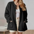 thumbnail image 1 of EOYWHK Winter Coats for Women with Side Pockets,Fuzzy Fleece Jacket Open Front Cardigan Loose Fit Outerwear No Hood, 1 of 9