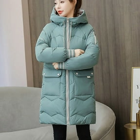 EOYWHK Winter Jackets for Women Womens Winter Jacket Warm Overcoat Hooded Zipper Thicker Coat Pocket Outwear Fall