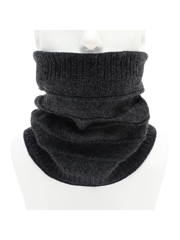 Winter Scarf for Men High Neck Thicken Soft Knit Wool Thick Neck Warmer Muffler