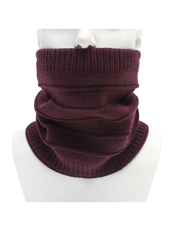 Winter Scarf for Men High Neck Thicken Soft Knit Wool Thick Neck Warmer Muffler