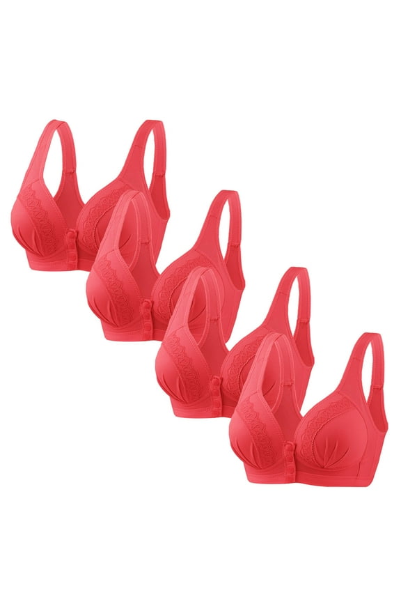 Wireless Bras for Women 4 Pack Women's No Steel Ring Lactation Bra Back Adjustment Yoga Running Bra