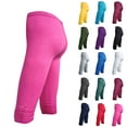 thumbnail image 1 of EOYWHK Women Capri Leggings Soft Stretchy Mid Tummy Control Yoga Pants Breathable for Women Workout Running Blue XXXXXL, 1 of 5