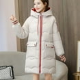thumbnail image 1 of EOYWHK Women's Blazers and Suit Coats Womens Winter Jacket Warm Overcoat Hooded Zipper Thicker Coat Pocket Outwear Summer, 1 of 9