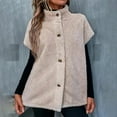 thumbnail image 1 of EOYWHK Womens Fuzzy Fleece Vest Casual Oversized Warm Button Down Sherpa Vest Jacket with Pockets, 1 of 8