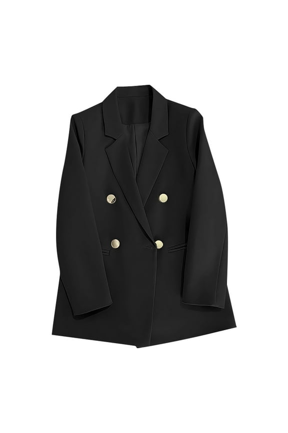 Womens Jackets Lightweight Trendy 2024 Women Double Breasted Button Coat Blouse Slim Outwear Blazer Summer