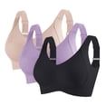 thumbnail image 1 of EOYWHK Womens Plus Size Sports Bras Soft Ribbed Bralettes Stretchable Adjustable Straps Gym Workout Sleep Bras M-3XL, 1 of 8