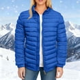 thumbnail image 1 of EOYWHK Womens Puffer Jackets Full Zipper Stand Collar Long Sleeve Puffy Bomber Jackets with Pockets, 1 of 5