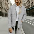 thumbnail image 1 of EOYWHK Womens Quilted Lightweight Jackets Full-zip Stand Collar Loose Warm Winter Outerwear with Pockets, 1 of 6