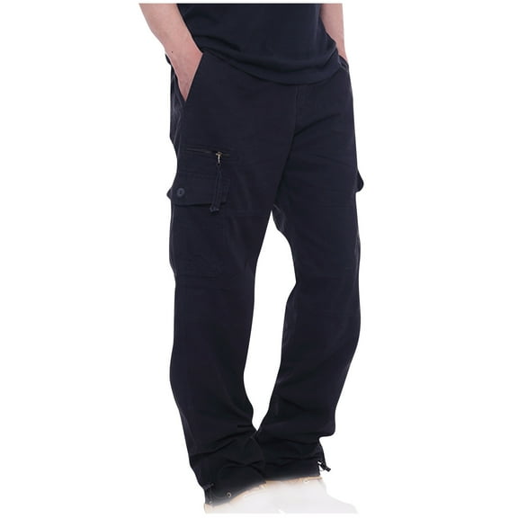 EOYWHK Work Pants for Men Men's Fashion Drawstring Elastic Waist Multi-Pocket Casual Outdoor Cargo Length Pants Fall Winter