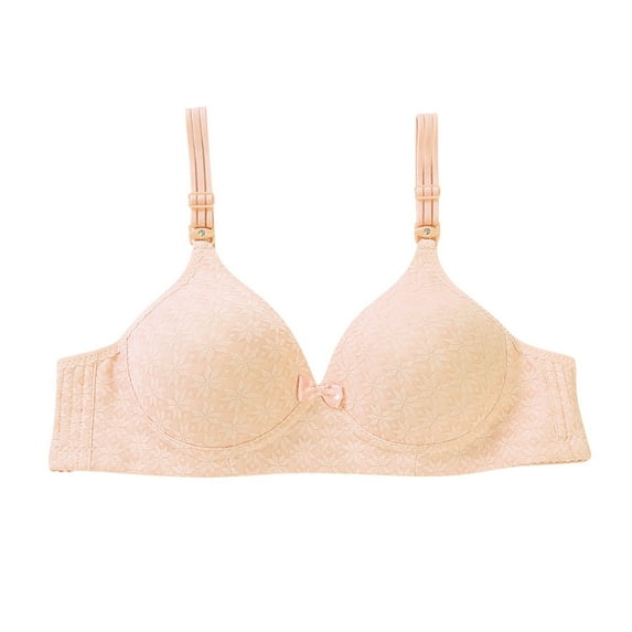 EOYWHK Workout Bras for Women 's Sexy Comfortable Breathable Small Chest Gathered Side Breast Bra Small Cup Bra Thin Cotton No Steel Ring Breathable Bow Adjustable Shoulder Strap