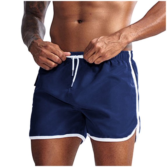 EOYWHK Workout Shorts for Men Breathable with Pockets Drawstring Mens Active Shorts Soft Lightweight Breathable Active Shorts for Men Dark Blue, Size L